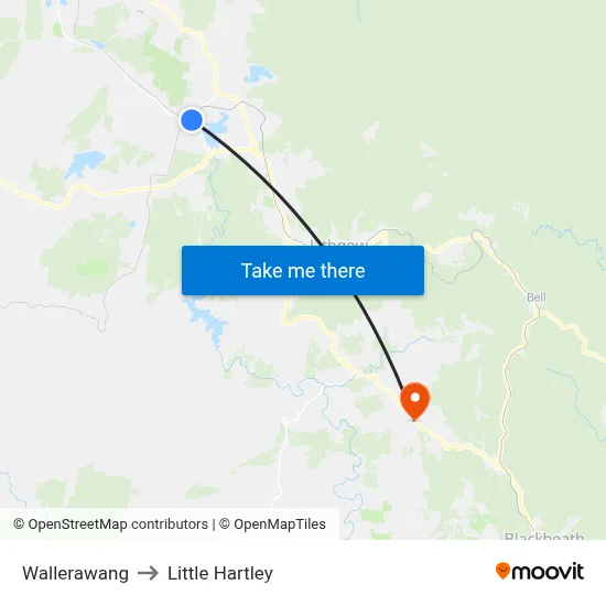 Wallerawang to Little Hartley map