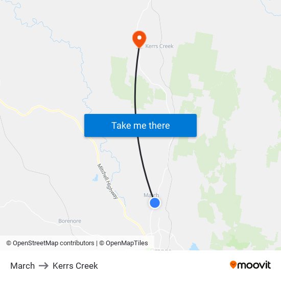 March to Kerrs Creek map