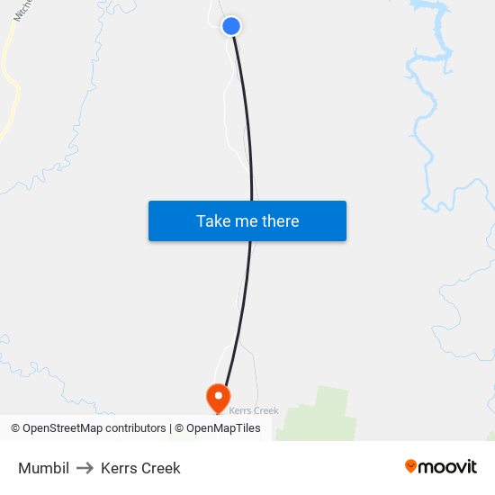 Mumbil to Kerrs Creek map