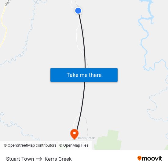 Stuart Town to Kerrs Creek map