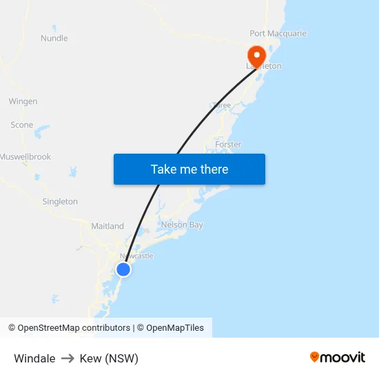 Windale to Kew (NSW) map