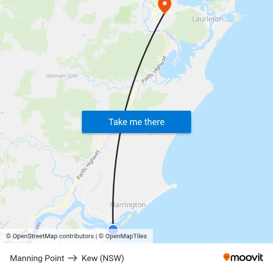 Manning Point to Kew (NSW) map