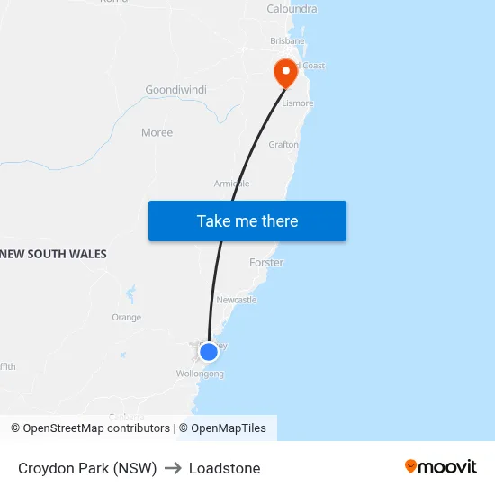 Croydon Park (NSW) to Loadstone map