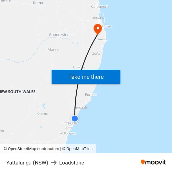 Yattalunga (NSW) to Loadstone map