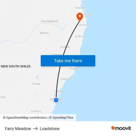 Fairy Meadow to Loadstone map