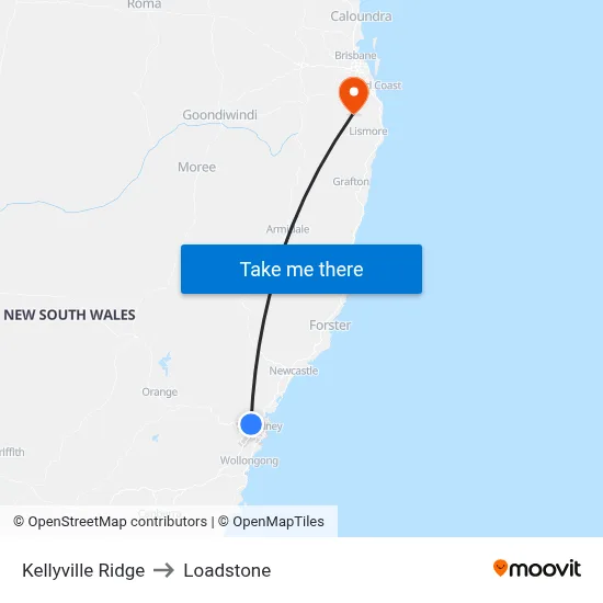Kellyville Ridge to Loadstone map