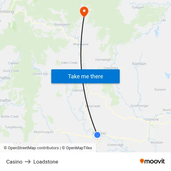 Casino to Loadstone map