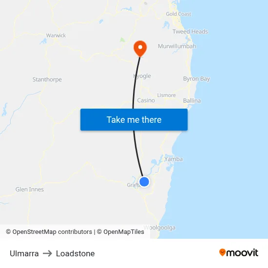 Ulmarra to Loadstone map