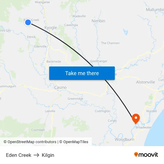 Eden Creek to Kilgin map