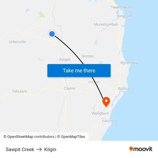 Sawpit Creek to Kilgin map