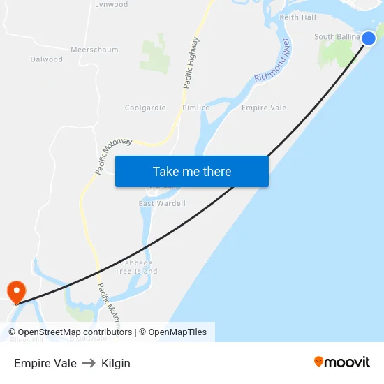 Empire Vale to Kilgin map
