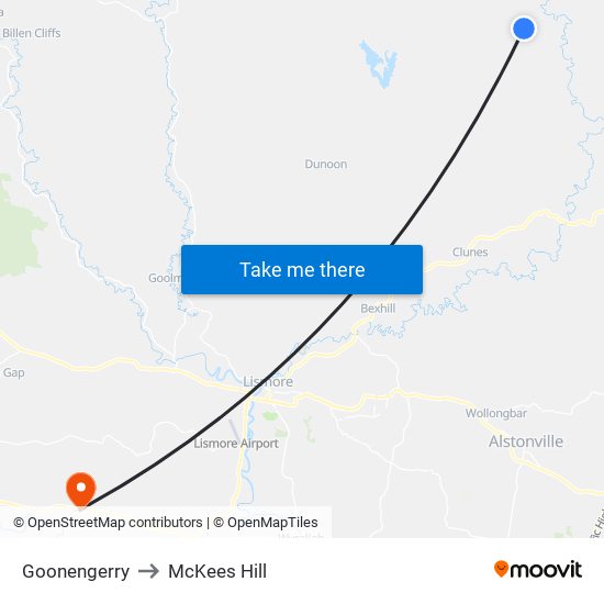 Goonengerry to McKees Hill map