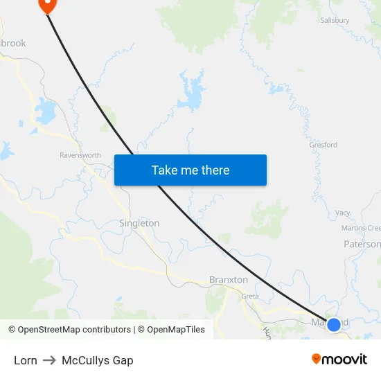 Lorn to McCullys Gap map