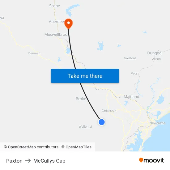 Paxton to McCullys Gap map