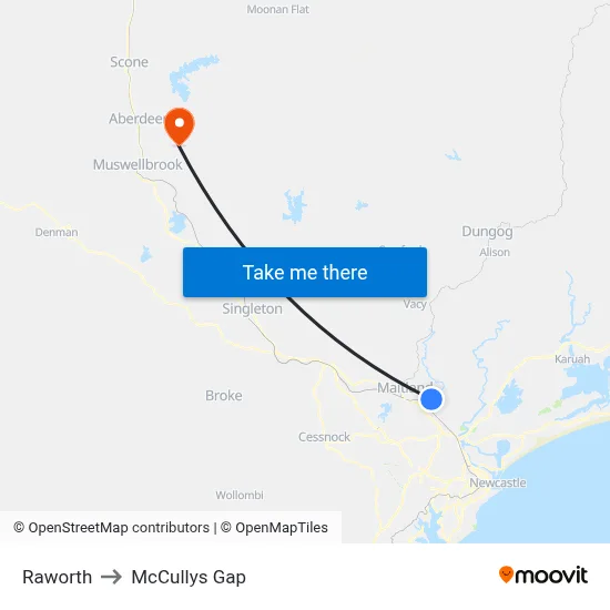 Raworth to McCullys Gap map