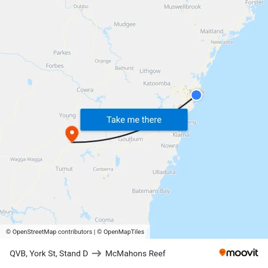 QVB, York St, Stand D to McMahons Reef map