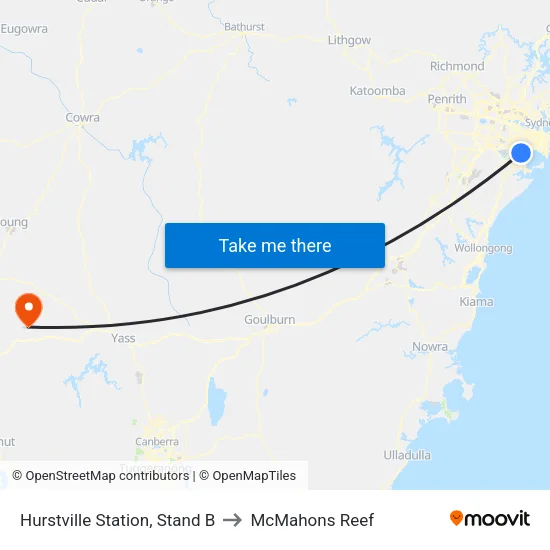 Hurstville Station, Stand B to McMahons Reef map
