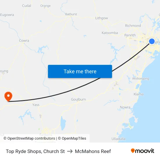 Top Ryde Shops, Church St to McMahons Reef map