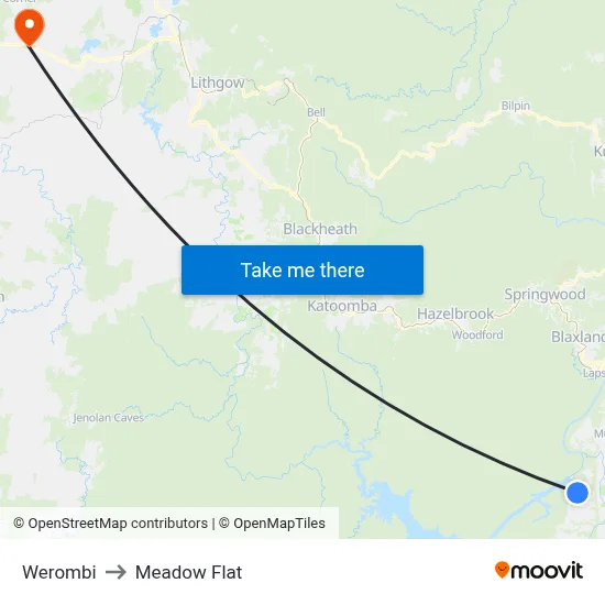 Werombi to Meadow Flat map