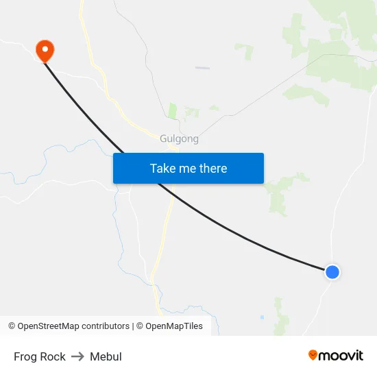 Frog Rock to Mebul map
