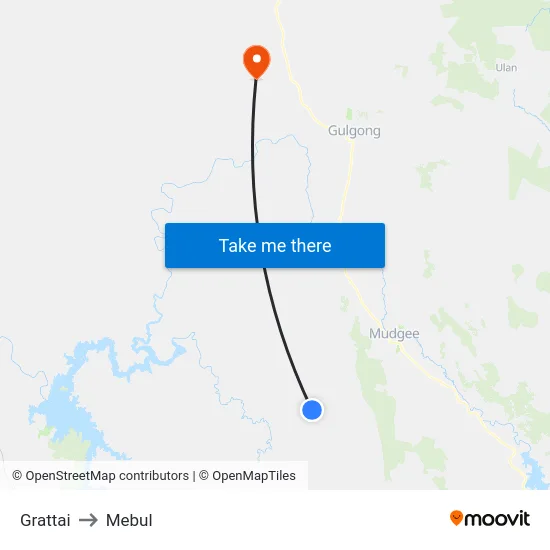 Grattai to Mebul map