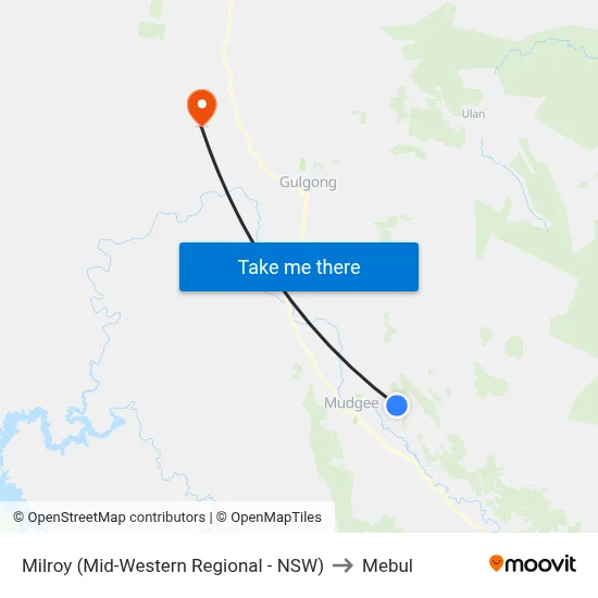 Milroy (Mid-Western Regional - NSW) to Mebul map