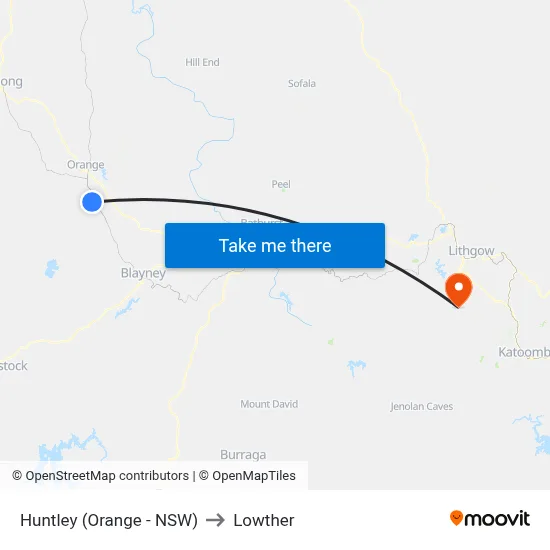 Huntley (Orange - NSW) to Lowther map
