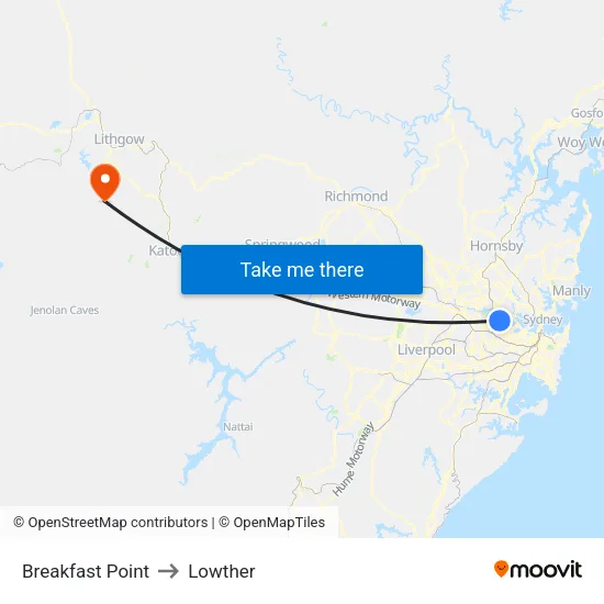 Breakfast Point to Lowther map