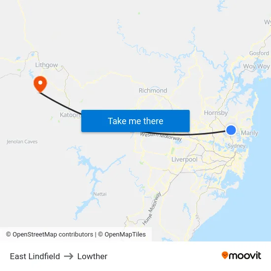 East Lindfield to Lowther map