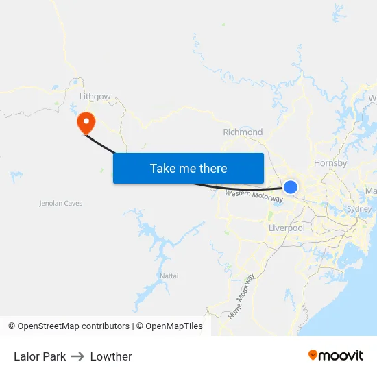 Lalor Park to Lowther map