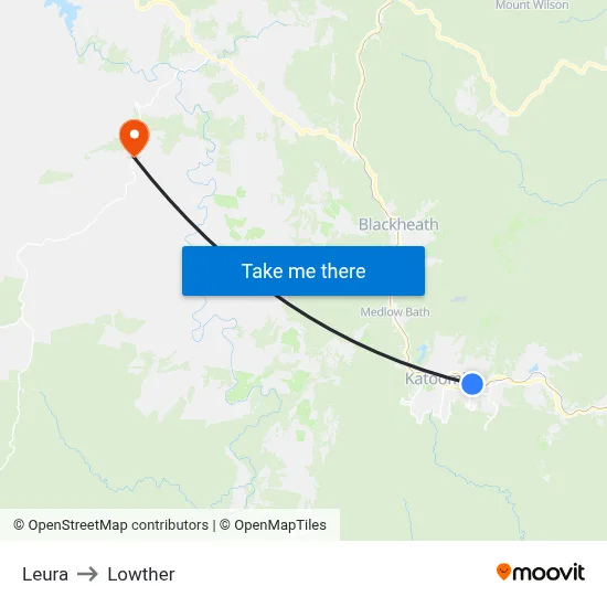 Leura to Lowther map