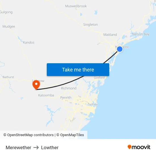 Merewether to Lowther map
