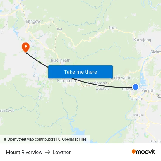 Mount Riverview to Lowther map