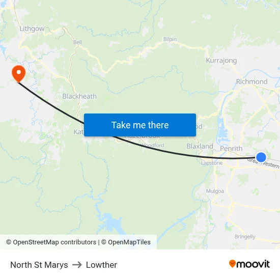 North St Marys to Lowther map