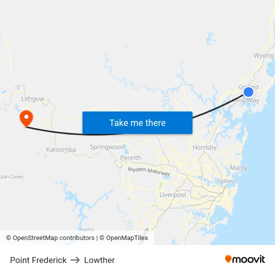 Point Frederick to Lowther map