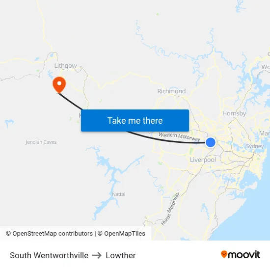 South Wentworthville to Lowther map