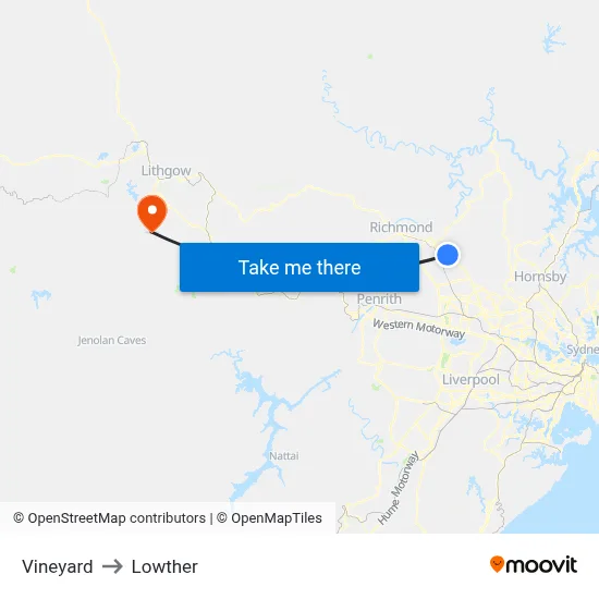 Vineyard to Lowther map