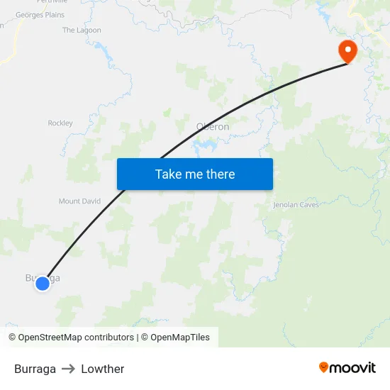 Burraga to Lowther map