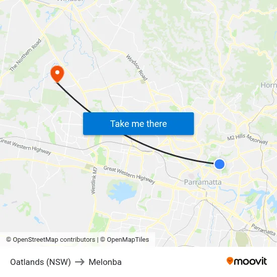 Oatlands (NSW) to Melonba map