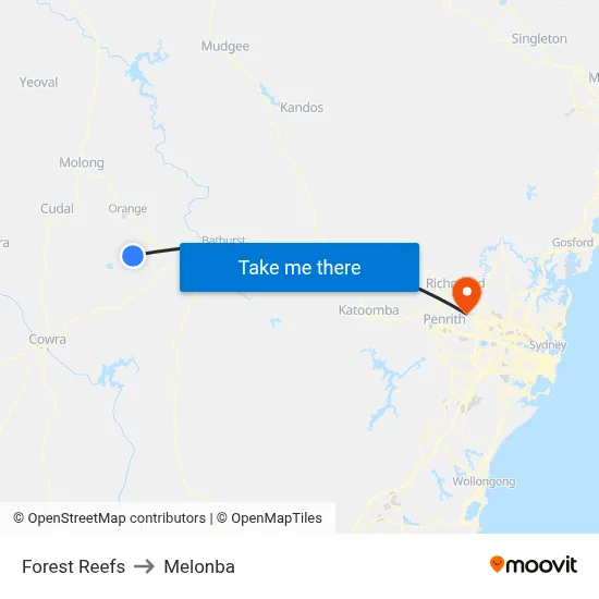 Forest Reefs to Melonba map