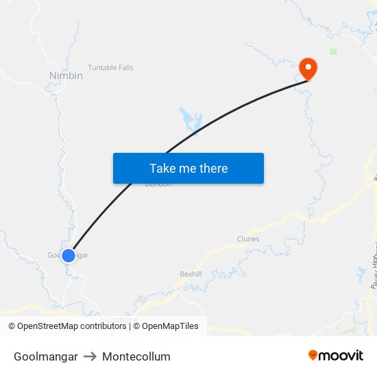 Goolmangar to Montecollum map