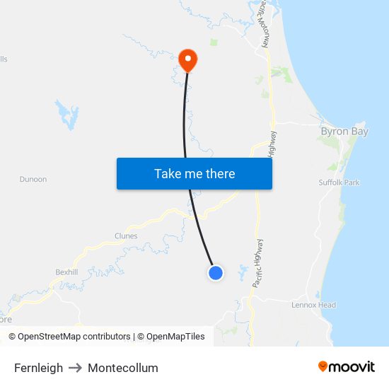 Fernleigh to Montecollum map