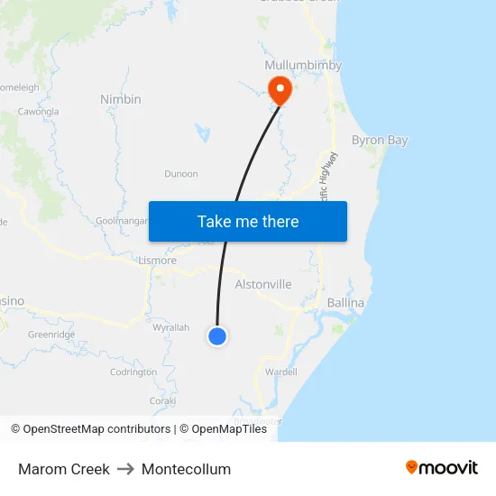 Marom Creek to Montecollum map