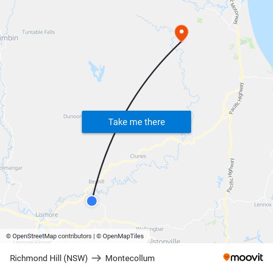 Richmond Hill (NSW) to Montecollum map