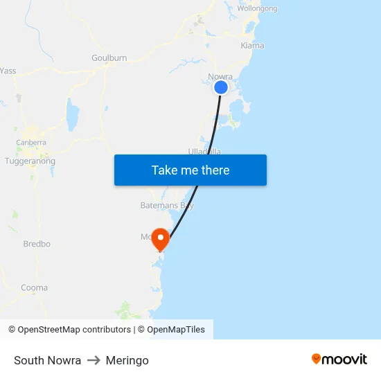 South Nowra to Meringo map