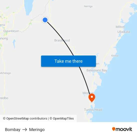 Bombay to Meringo map