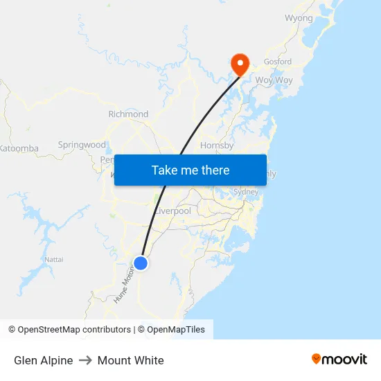 Glen Alpine to Mount White map