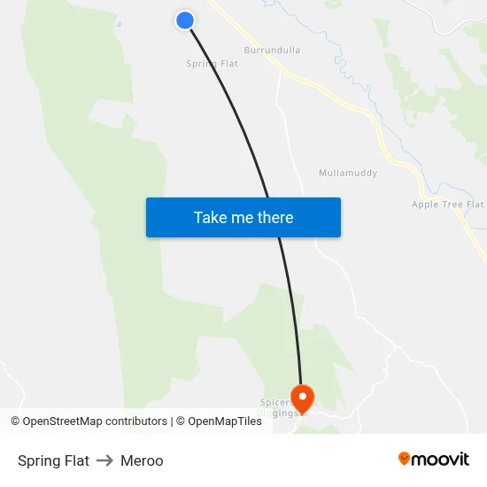 Spring Flat to Meroo map