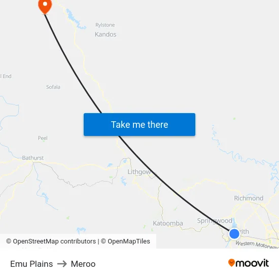 Emu Plains to Meroo map
