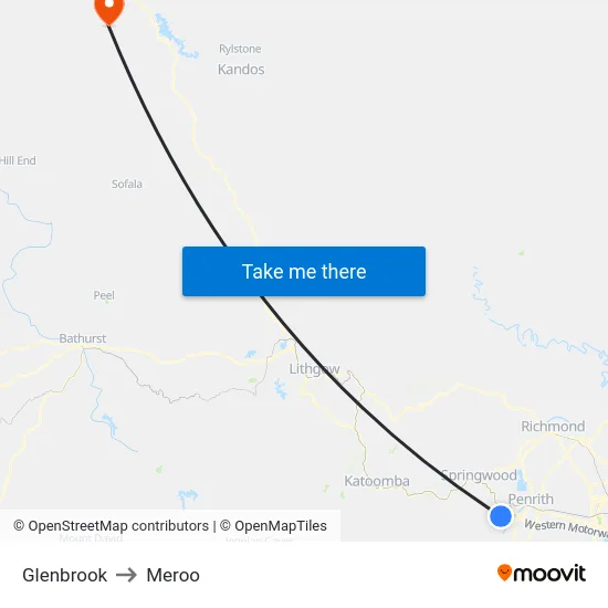 Glenbrook to Meroo map